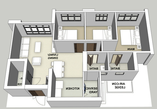 Matilda Riverside 4-room mirror