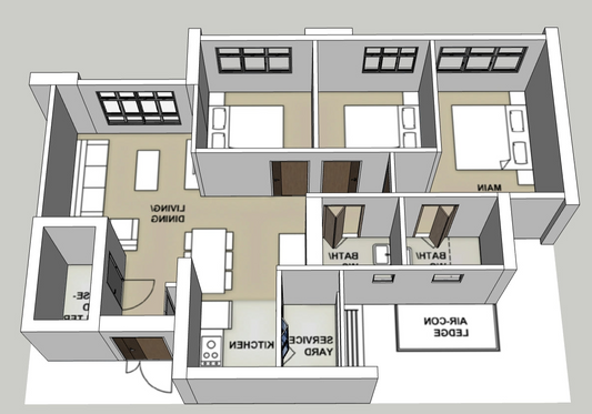 Merpati Alcove 4-room mirror