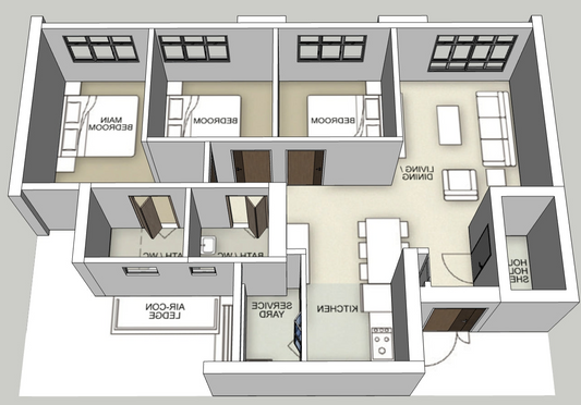 Rail Garden @ CCK 4-room mirror
