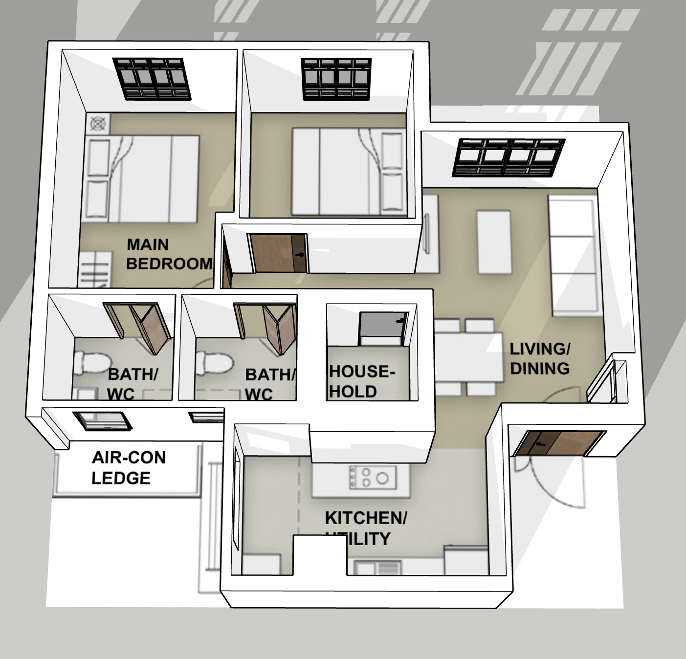 Plantation Verge 3-room