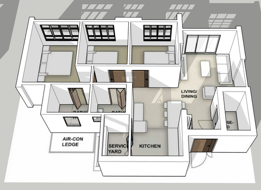 Woodlands North Grove 4-room balcony