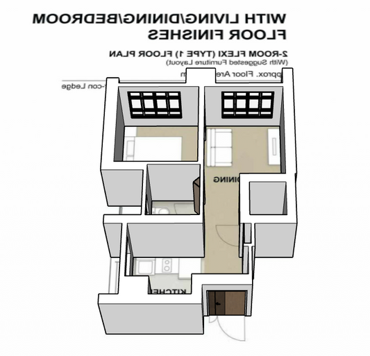 Berlayar Rise 2-room type 1
