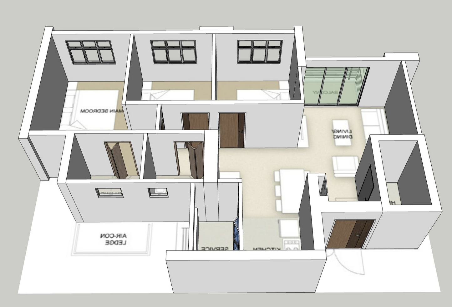 Tanjong Rhu Riverfront I & II 4-room Balcony mirror