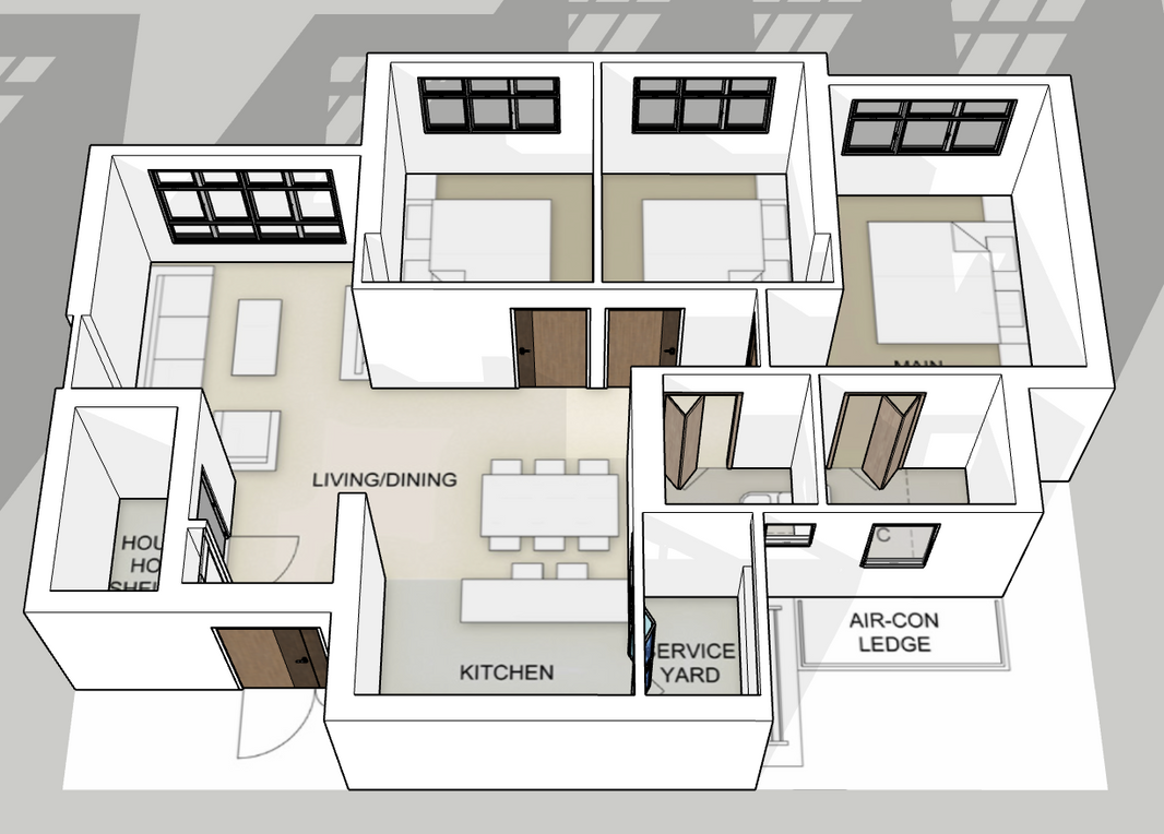 Singapore BTO 4-room 3D models – tagged 