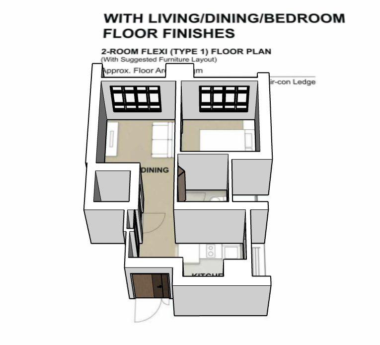 Berlayar Rise 2-room type 1